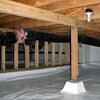 A bright, clean, sealed crawl space in Napa.