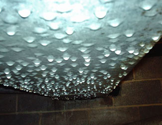 a flooded basement floor in a San Mateo home