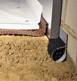 A crawl space encapsulation and insulation system, complete with drainage matting for flooded crawl spaces in San Jose