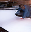 Santa Clara insulation being installed in a crawl space.